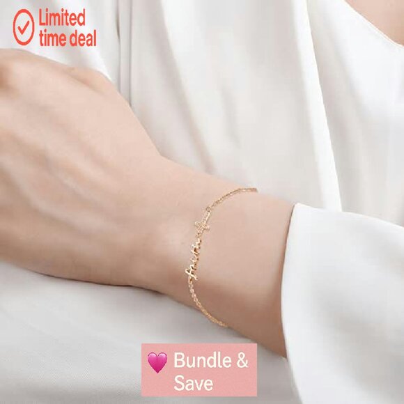 Sterling Silver Adjustable Anklet with Faith Cross & Angel Wing Pendant - Picture 4 of 8